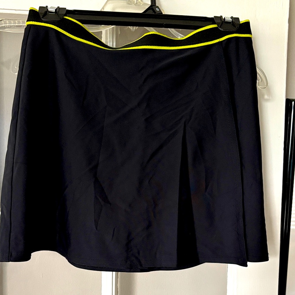Sporty wrap mini Skirt with chartreuse color Trim Y2K